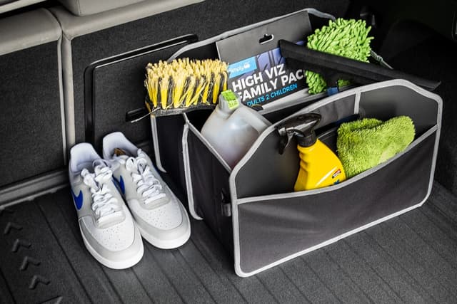 Prevent loose items rolling around with interior car storage.