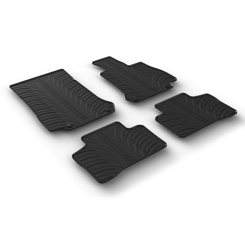 Tailored Black Rubber 4 Piece Floor Mat Set to fit Mercedes GLC SUV (X253) 2015 - 2022