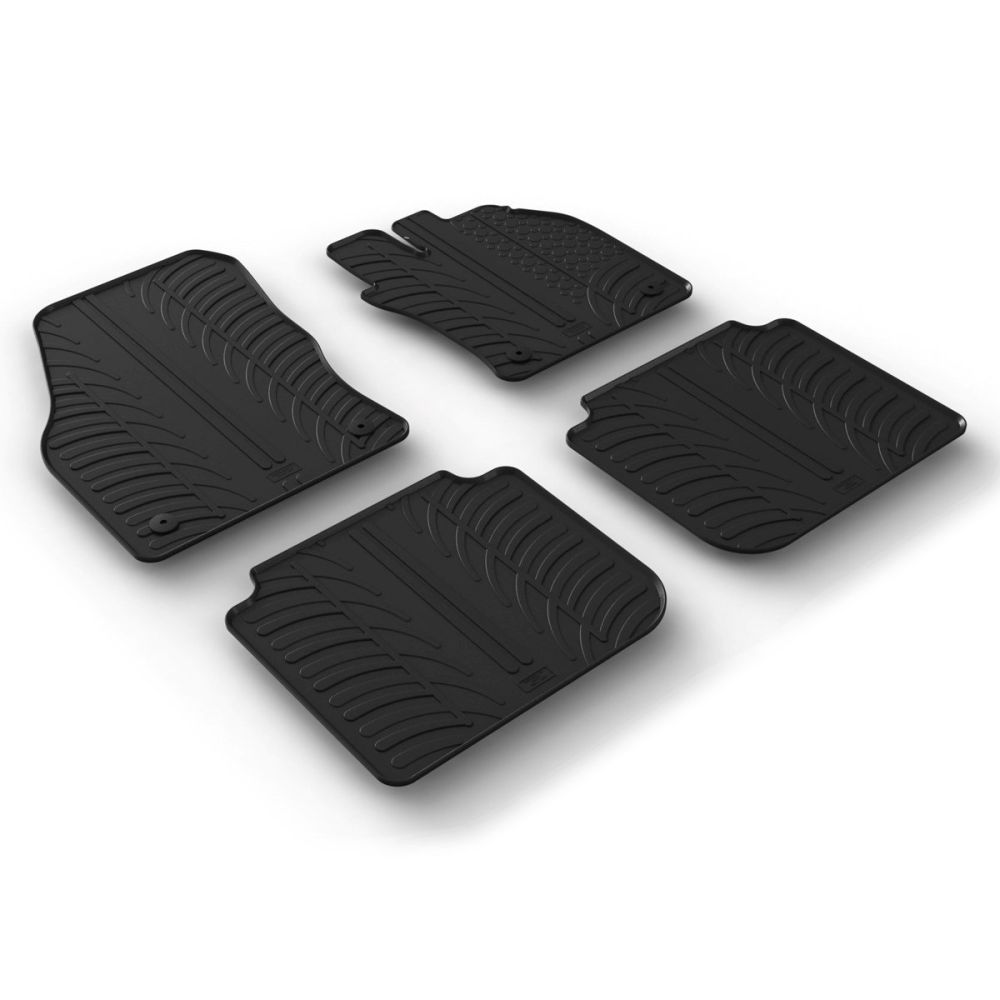 Tailored Black Rubber 4 Piece Floor Mat Set to fit Skoda Kodiaq 2017 - 2022