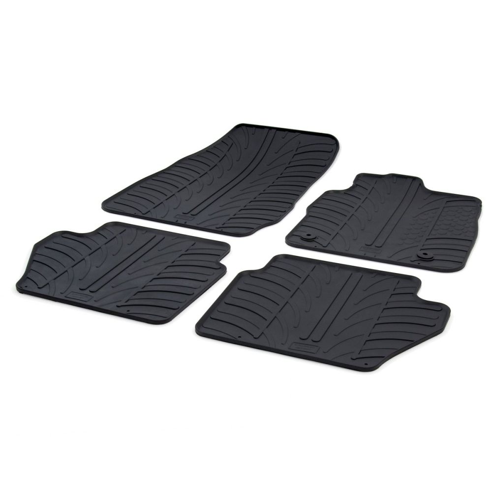 Tailored Black Rubber 4 Piece Floor Mat Set to fit Ford Fiesta Mk.7 2008 - 2017