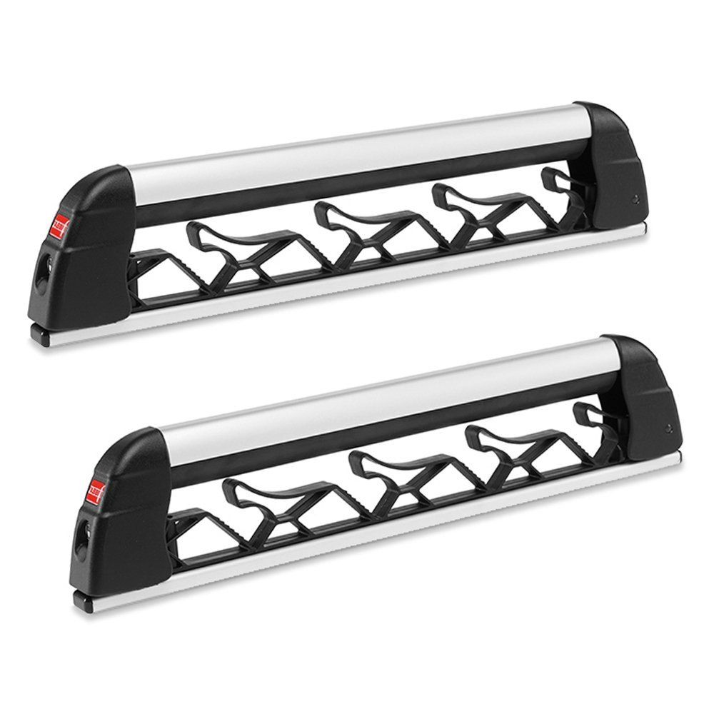 Car Ski Rack and Snowboard Carrier - Angled Mount Roof Bar Attachment (Carry up to 4 Skis)
