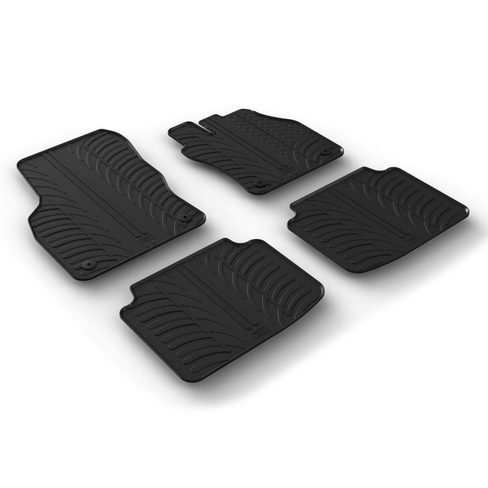 Tailored Black Rubber 4 Piece Floor Mat Set to fit Skoda Superb Mk.3 2015 - 2022