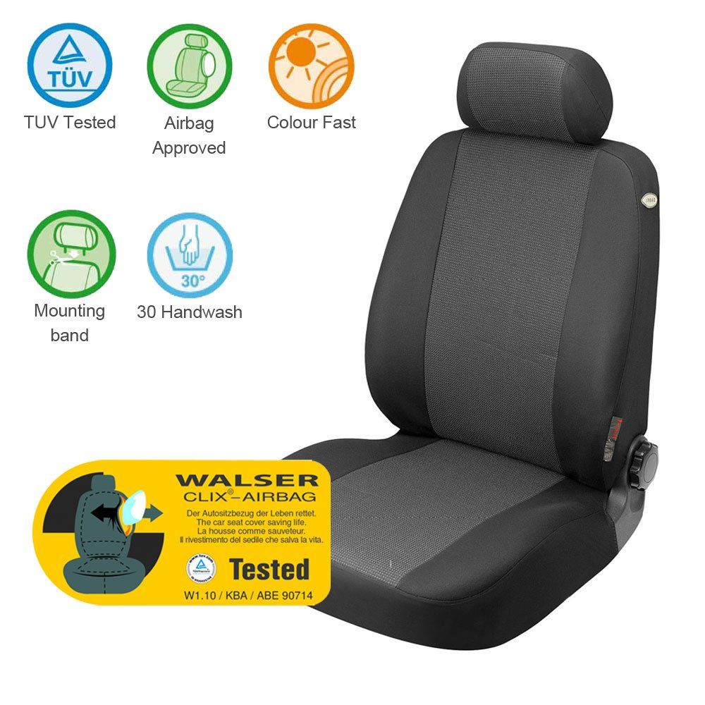 Black Blue Walser 12577 Car Seat Cover Complete Set 