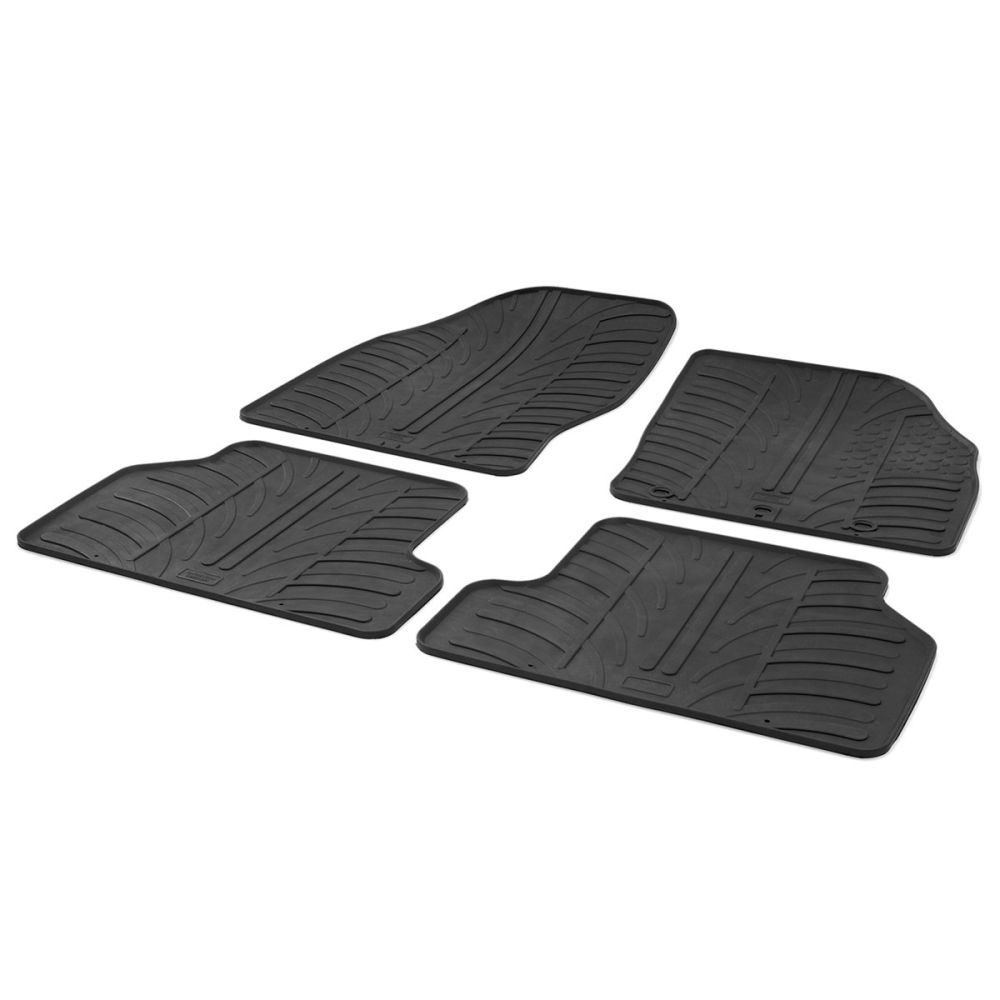 Tailored Black Rubber 4 Piece Floor Mat Set to fit Ford Focus Mk.2 2005 - 2011