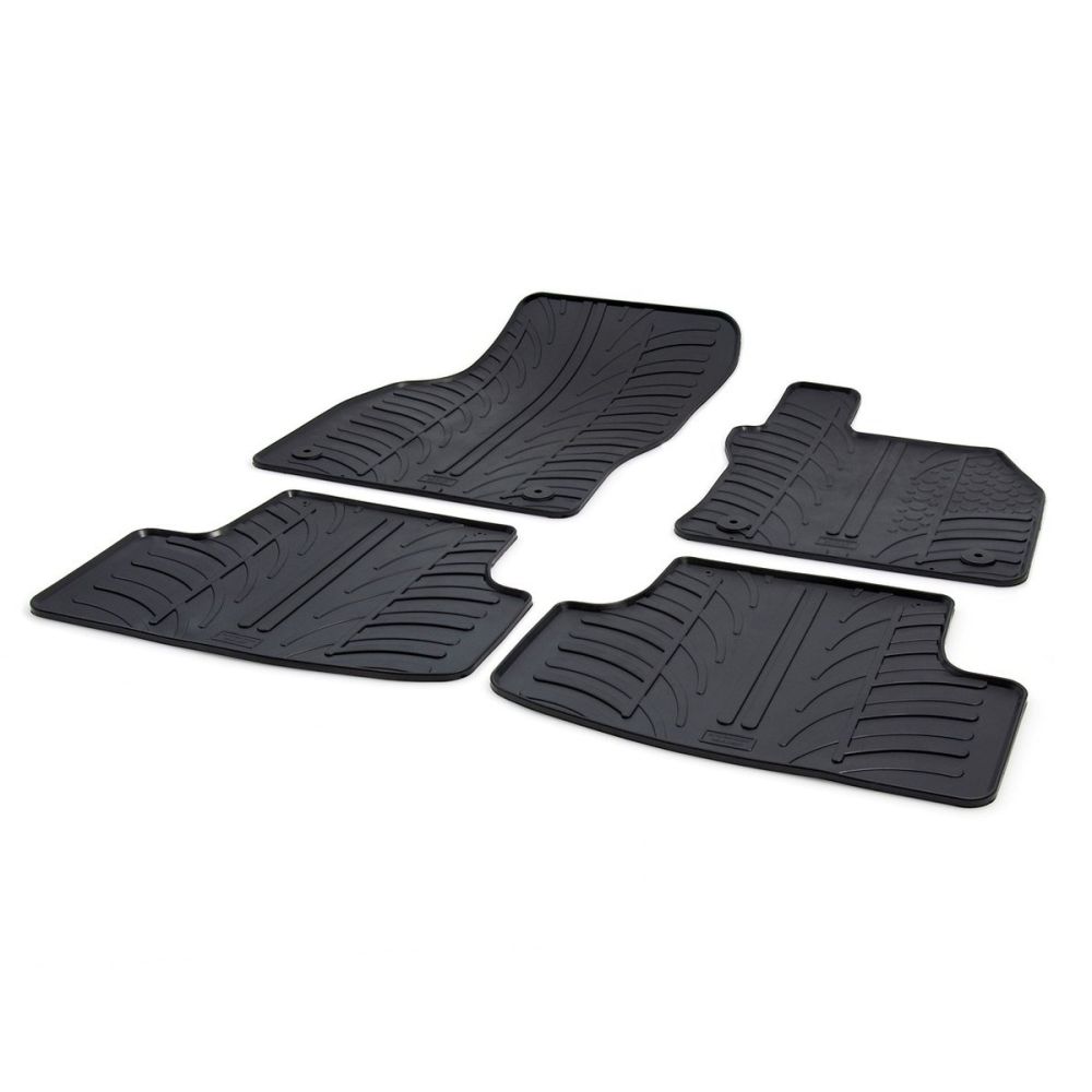 Tailored Black Rubber 4 Piece Floor Mat Set to fit Seat Leon (5 Door) Mk.3 2013 - 2020
