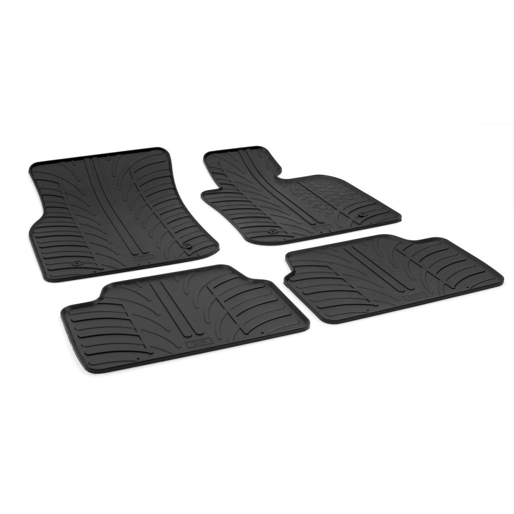 Tailored Black Rubber 4 Piece Floor Mat Set to fit Mini Hatchback (5 Door) (F55) 2014 - 2022