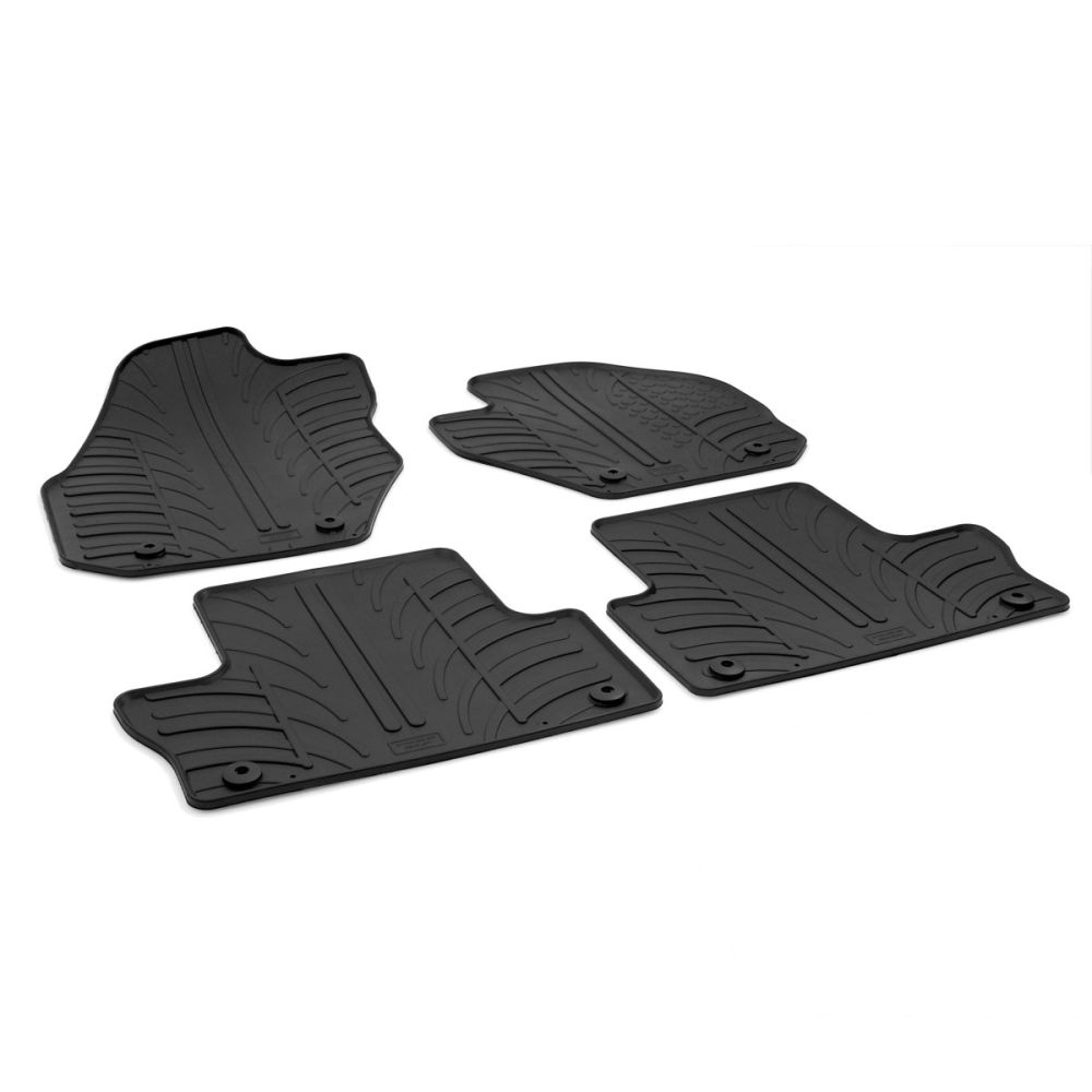 Tailored Black Rubber 4 Piece Floor Mat Set to fit Volvo XC60 Mk.1 (Automatic) 2008 - 2017