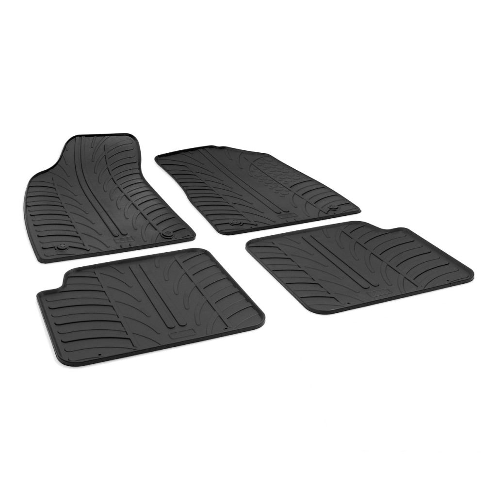 Tailored Black Rubber 4 Piece Floor Mat Set to fit Fiat 500 2013 - 2023