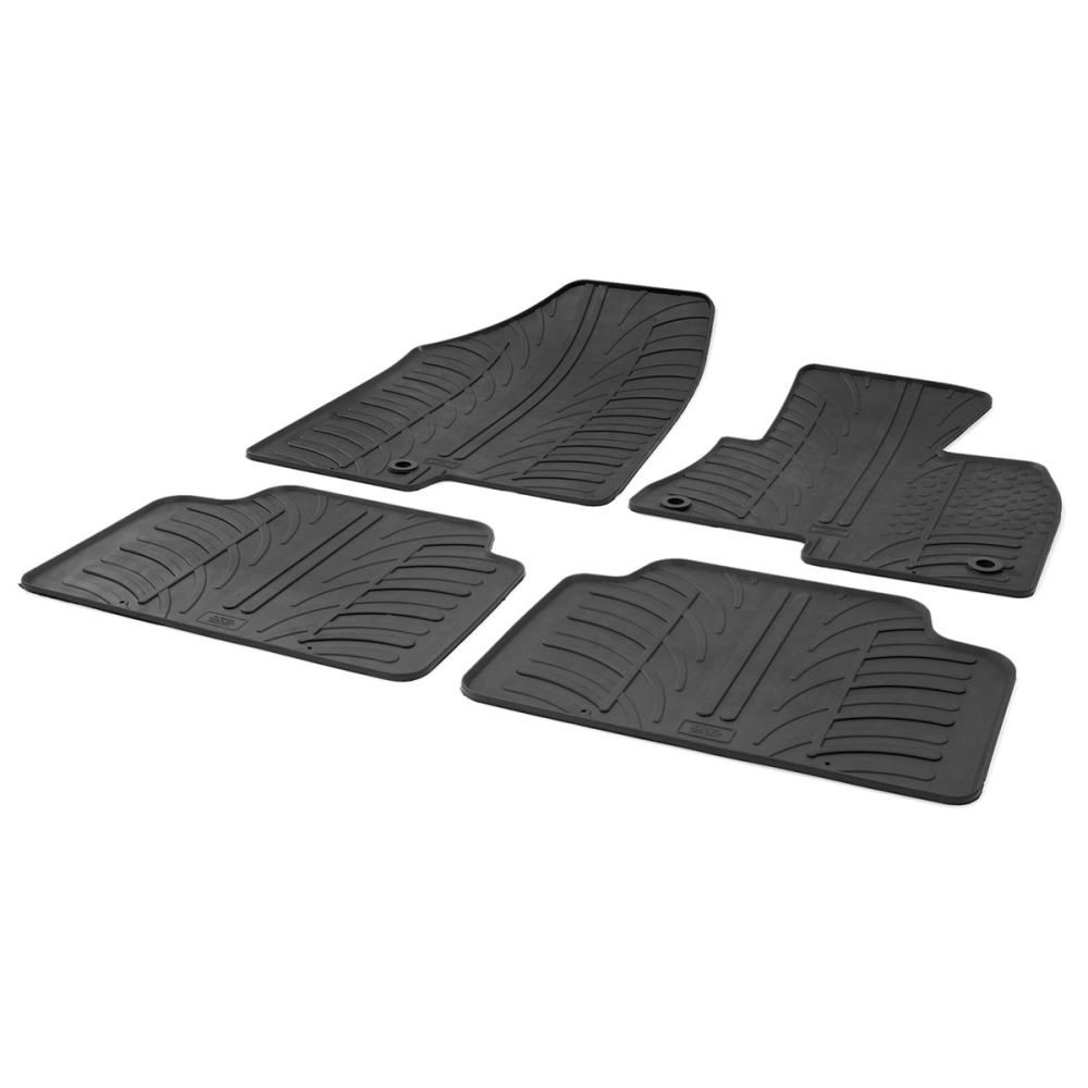 Tailored Black Rubber 4 Piece Floor Mat Set to fit Hyundai Santa Fe Mk.3 2012 - 2018