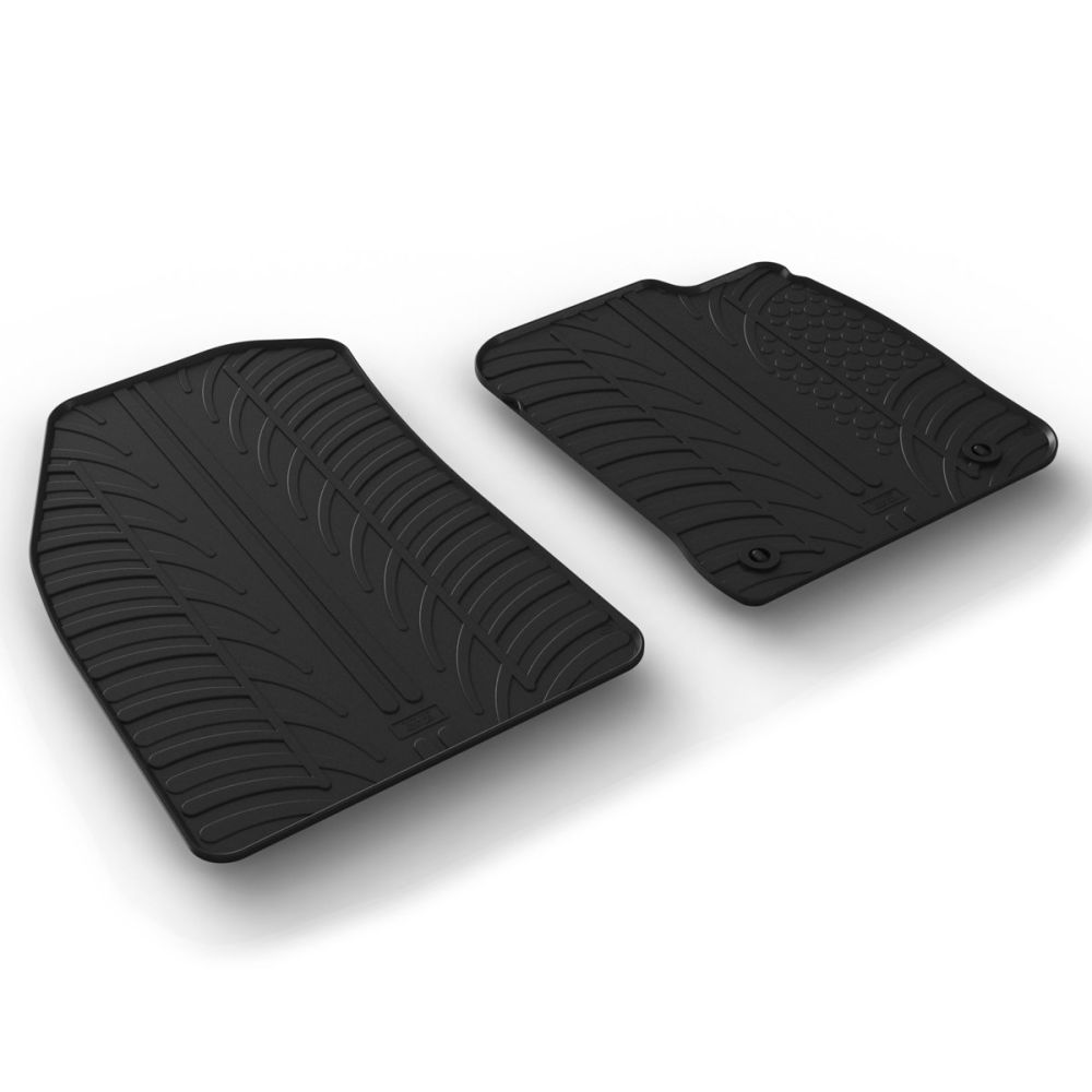 Tailored Black Rubber 2 Piece Floor Mat Set to fit Ford Transit Courier Van 2014 - 2023