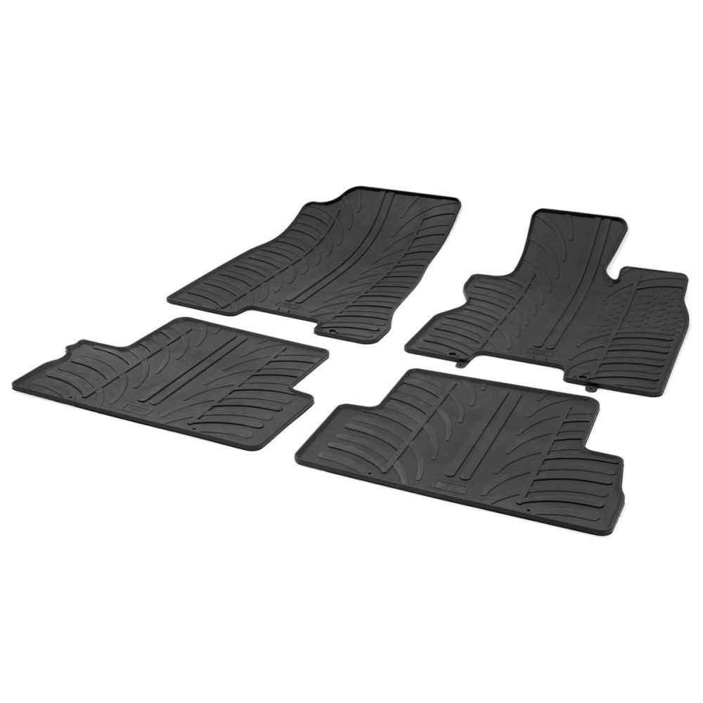 Tailored Black Rubber 4 Piece Floor Mat Set to fit Nissan X-Trail Mk.2 2007 - 2014