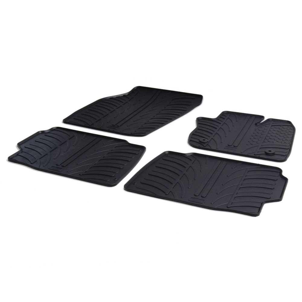 Tailored Black Rubber 4 Piece Floor Mat Set to fit Ford Mondeo Mk.5 2014 - 2022
