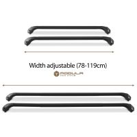 Oval Aluminium Black Roof Bars to fit Land Rover Discovery Sport 2014 - 2024 (Open Roof Rails)