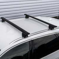 Hilo Wing Black Aluminium Roof Bars to fit Peugeot 508 SW Estate Mk.2 2019 - 2024 (Closed Roof Rails)