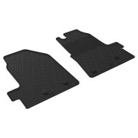 Tailored Black Rubber 2 Piece Floor Mat Set to fit Ford Transit Custom Van Mk.1 (Facelift) (Manual) 2017 - 2023