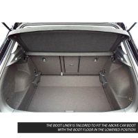 Tailored Black Boot Liner to fit Volkswagen T-Roc 2018 - 2023 (with Lowered Boot Floor - Space Saver Spare Wheel)
