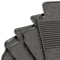 Tailored Black Rubber 4 Piece Floor Mat Set to fit Volkswagen Tiguan Mk.1 2007 - 2016