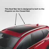WingBar Edge Silver Aluminium Roof Bars to fit Jeep Grand Cherokee (WL) 2022 (Closed Roof Rails with Fixed Points)