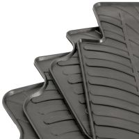 Tailored Black Rubber 4 Piece Floor Mat Set to fit Skoda Octavia Mk.3 2013 - 2020