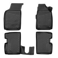 Tailored Black Rubber 4 Piece Floor Mat Set to fit Fiat 500 2008 - 2024