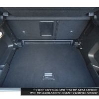 Tailored Black Boot Liner to fit Vauxhall Grandland 2017 - 2024 (with Lowered Variable Boot Floor)