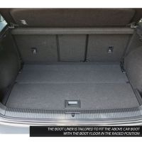 Tailored Black Boot Liner to fit Volkswagen Golf SV 2014 - 2020 (with Raised Boot Floor)