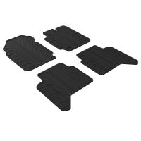 Tailored Black Rubber 4 Piece Floor Mat Set to fit Ford Ranger (Double Cab) (Facelift) 2019 - 2022