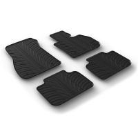 Tailored Black Rubber 4 Piece Floor Mat Set to fit BMW X1 (F48) 2015 - 2022