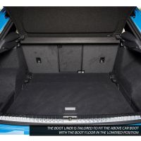 Tailored Black Boot Liner to fit Audi Q3 SUV Mk.2 2019 - 2023 (with Lowered Boot Floor, Fixed Rear Bench)