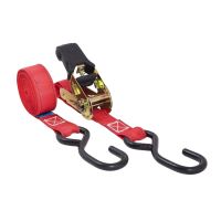 Single Red Ratchet Strap with S-Hook 25mm x 5m