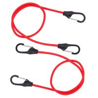 Set of 2 Red Bungee Cords with Carabiner Hook - Options Available