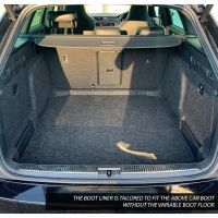 Tailored Black Boot Liner to fit Skoda Superb Estate Mk.3 2015 - 2022 (without Variable Boot Floor)