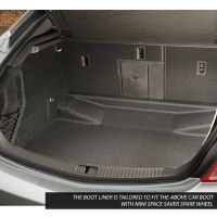 Tailored Black Boot Liner to fit Vauxhall Insignia Saloon Mk.1 2008 - 2017 (with Mini Space Saver Spare Wheel)