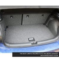 Tailored Black Boot Liner to fit Volkswagen Polo Mk.6 2018 - 2022 (with Raised Boot Floor)
