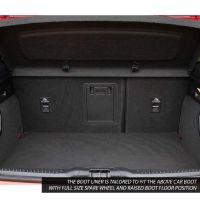 Tailored Black Boot Liner to fit Ford Focus Hatchback Mk.4 2018 - 2024 (with Raised Boot Floor - Full Size Spare Wheel)