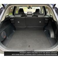 Tailored Black Boot Liner to fit Toyota RAV4 Mk.5 (Excl. Plug-In Hybrid) 2019 - 2024 (with Raised Variable Boot Floor - Spare Wheel)
