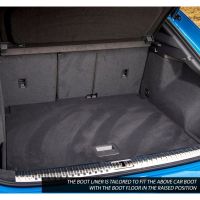 Tailored Black Boot Liner to fit Audi Q3 Sportback Mk.2 2019 - 2024 (with Raised Variable Boot Floor, Moveable Rear Seats)