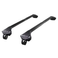 Oval Aluminium Black Roof Bars to fit Ford Ranger (Double Cab) 2011 - 2022 (Open Roof Rails)