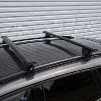 Hilo Wing Black Aluminium Roof Bars to fit Subaru Forester e-Boxer Mk.5 2019 - 2024 (Open Roof Rails)