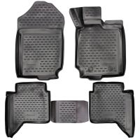Tailored Black Rubber 4 Piece Floor Mat Set to fit Ford Ranger (Double Cab) 2011 - 2019
